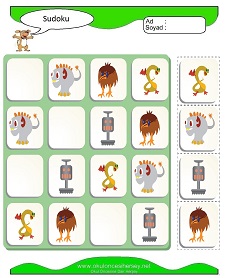 okul öncesi çocuklar için Sudoku Çocuk Bulmacaları